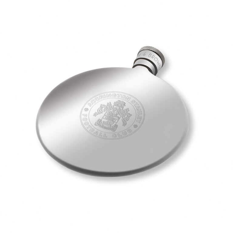 Accrington Stanley Football Club-Engraved-Silver-Hip-Flask