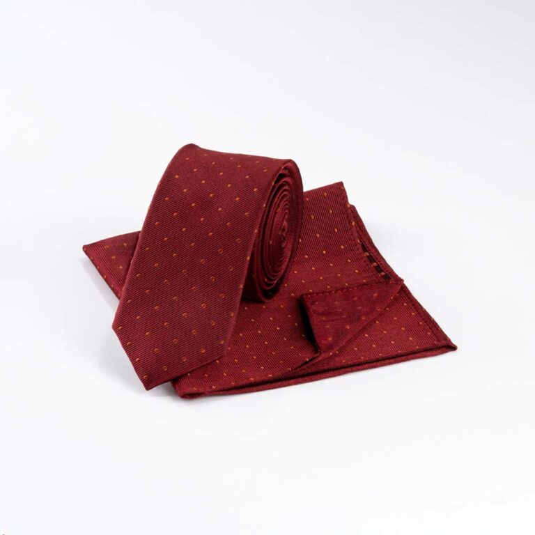 burnt-umber-microdot-slim-tie-set