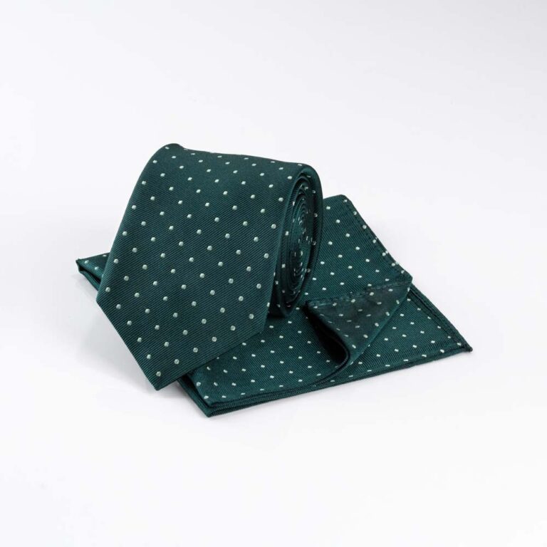 dark-green-celadon-microdot-tie-set