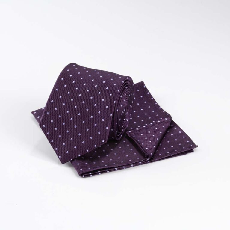 eggplant-lilac-microdot-tie-set