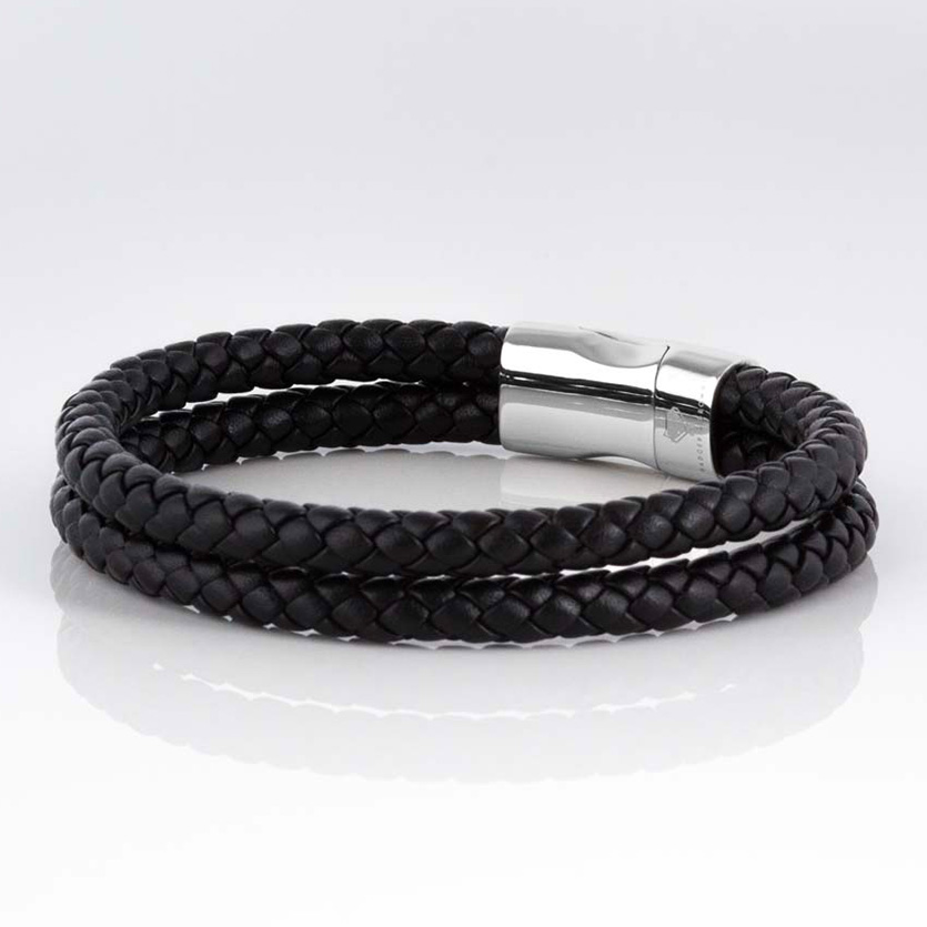 black-double-braided-leather-bracelet