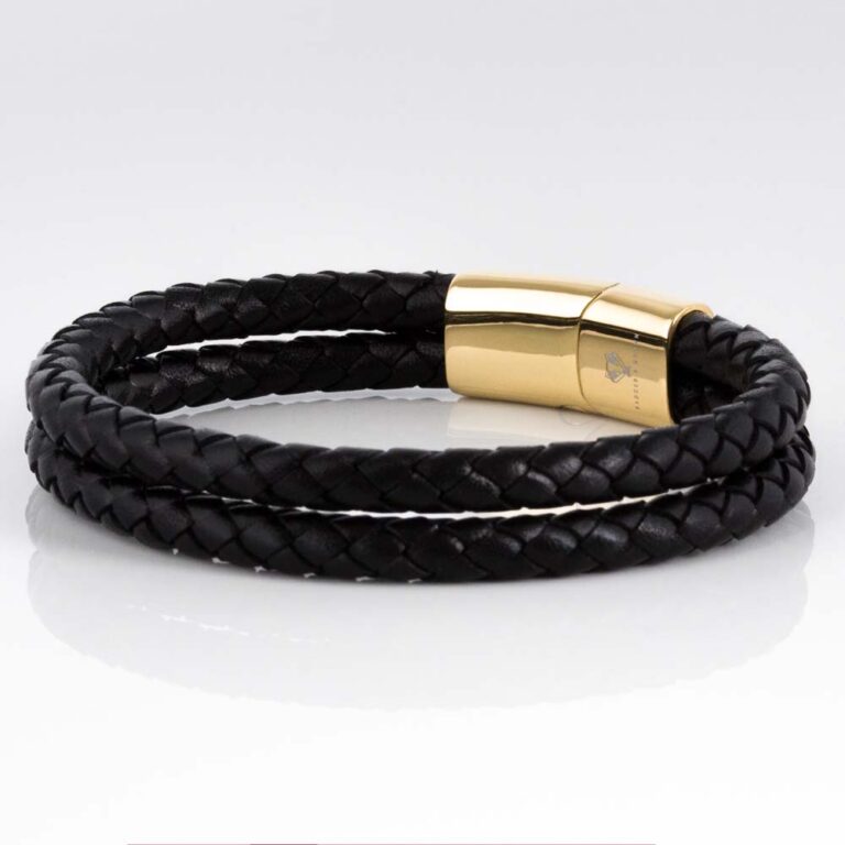 black-gold-double-braided-bracelet