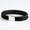 black-rectangle-double-braided-bracelet