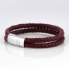 burgundy-double-braided-leather-bracelet