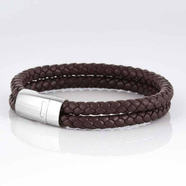 mocha-double-braided-leather-bracelet