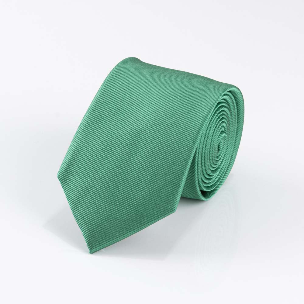Ribbed Emerald Green Silk Tie