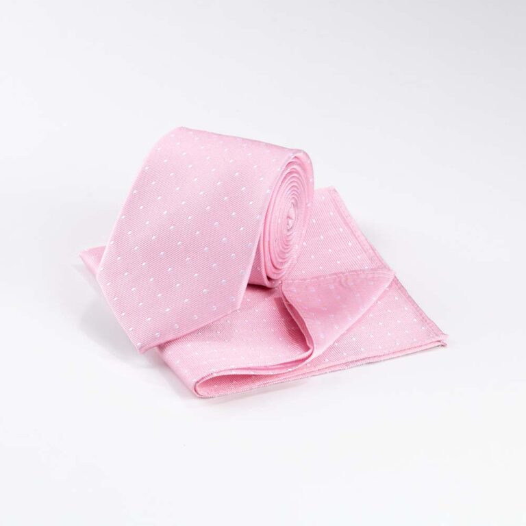 pink-white-microdot-tie-set