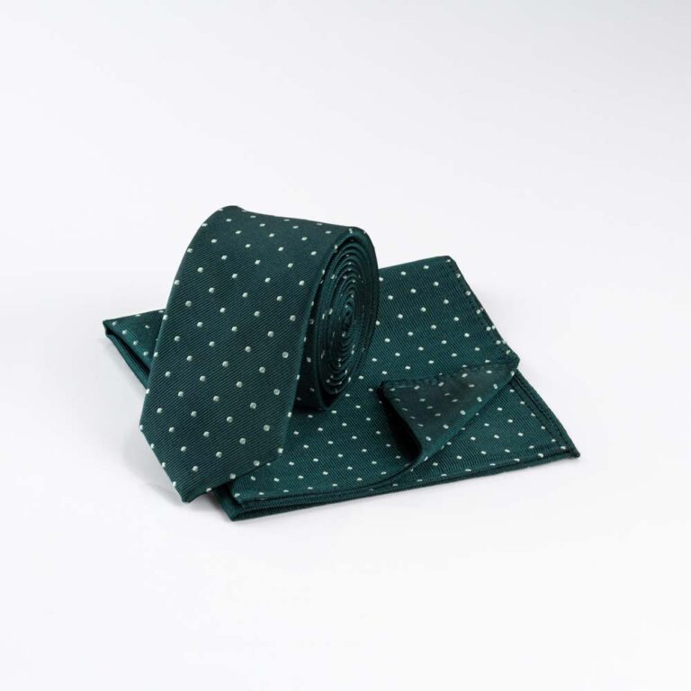 dark-green-celadon-microdot-slim-tie-set