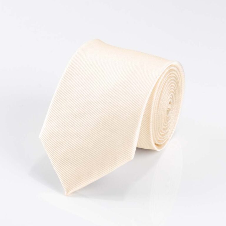 Ribbed Ivory Silk Tie