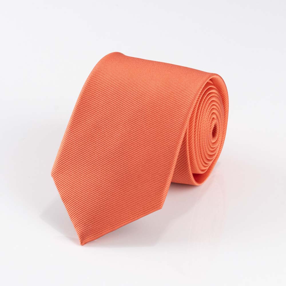 Ribbed Terracotta Silk Tie