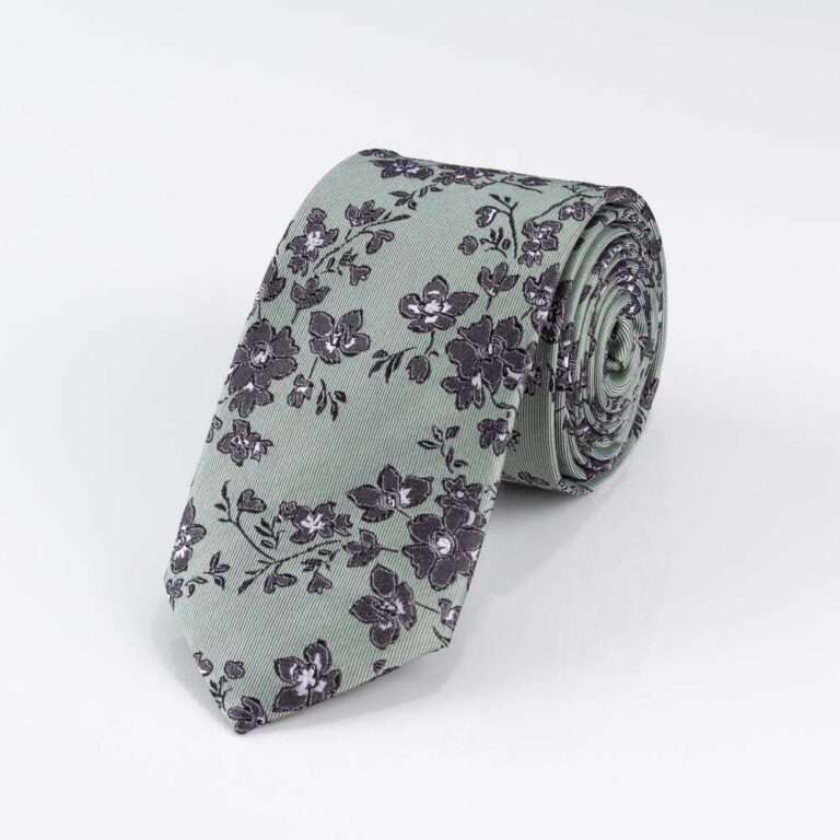 black-and-green-floral-tie