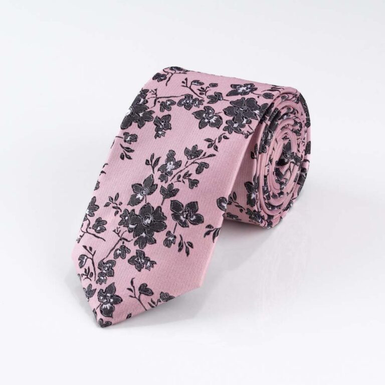 black-and-pink-floral-tie