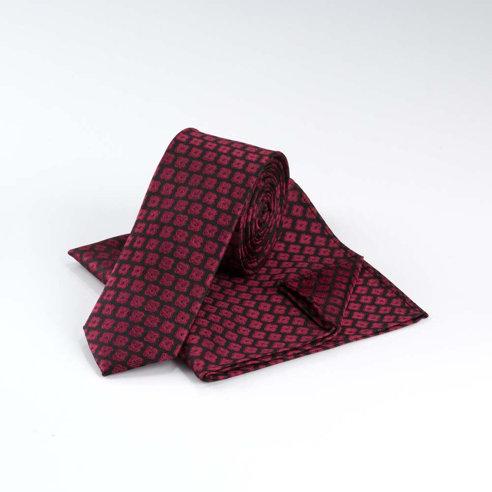 black-mulberry-geo-square-tie-slim-set