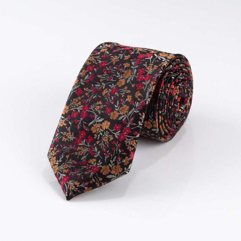 red-yellow-black-floral-tie