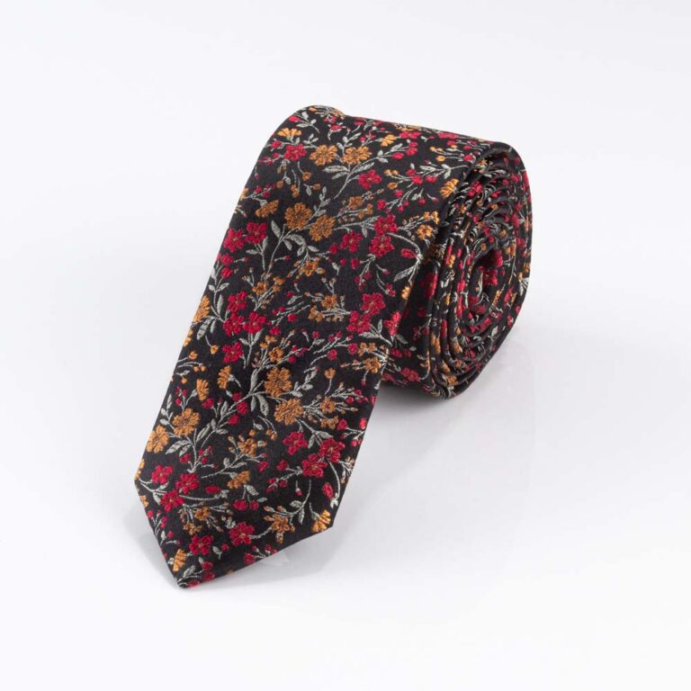 red-yellow-black-floral-tie-slim