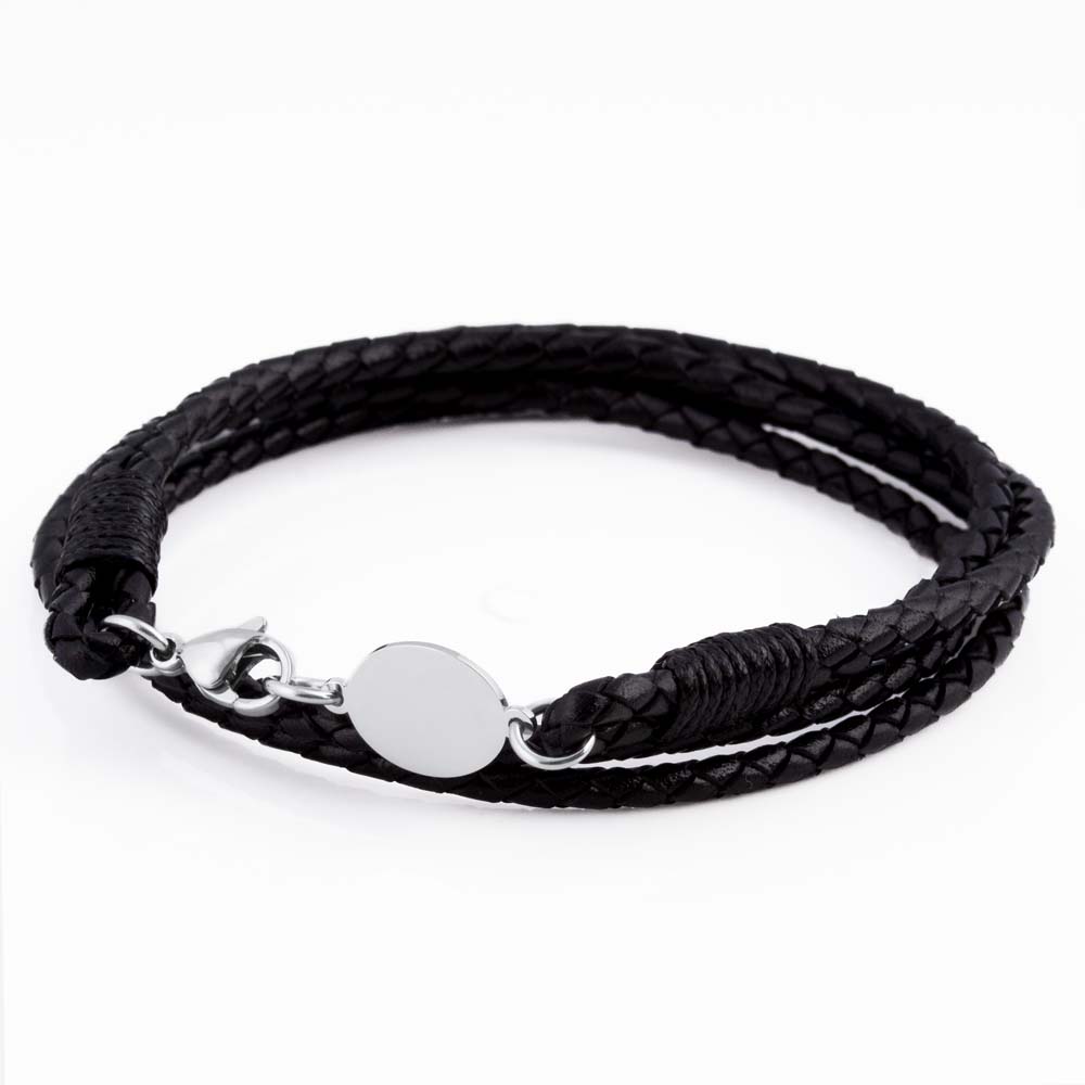 black-oval-clasp-braided-leather-bracelet