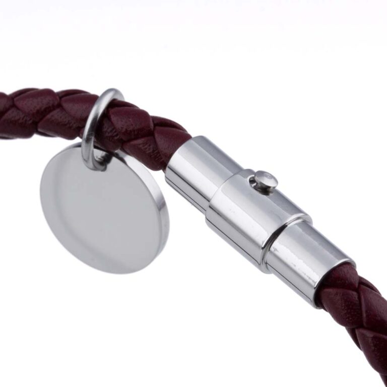 burgundy-charm-leather-bracelet