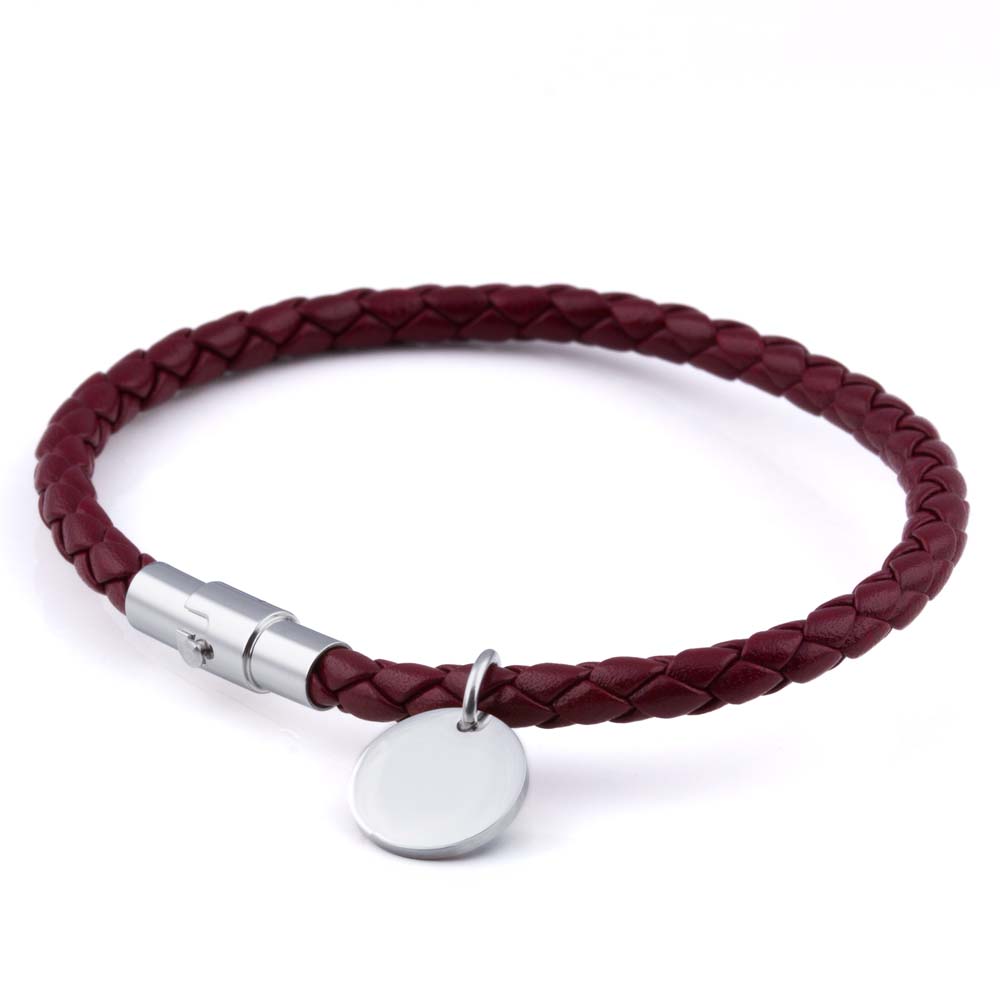 burgundy-charm-leather-bracelet