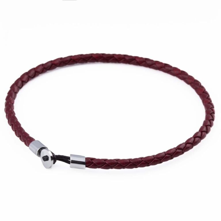 burgundy-super-slim-loop-leather-bracelet