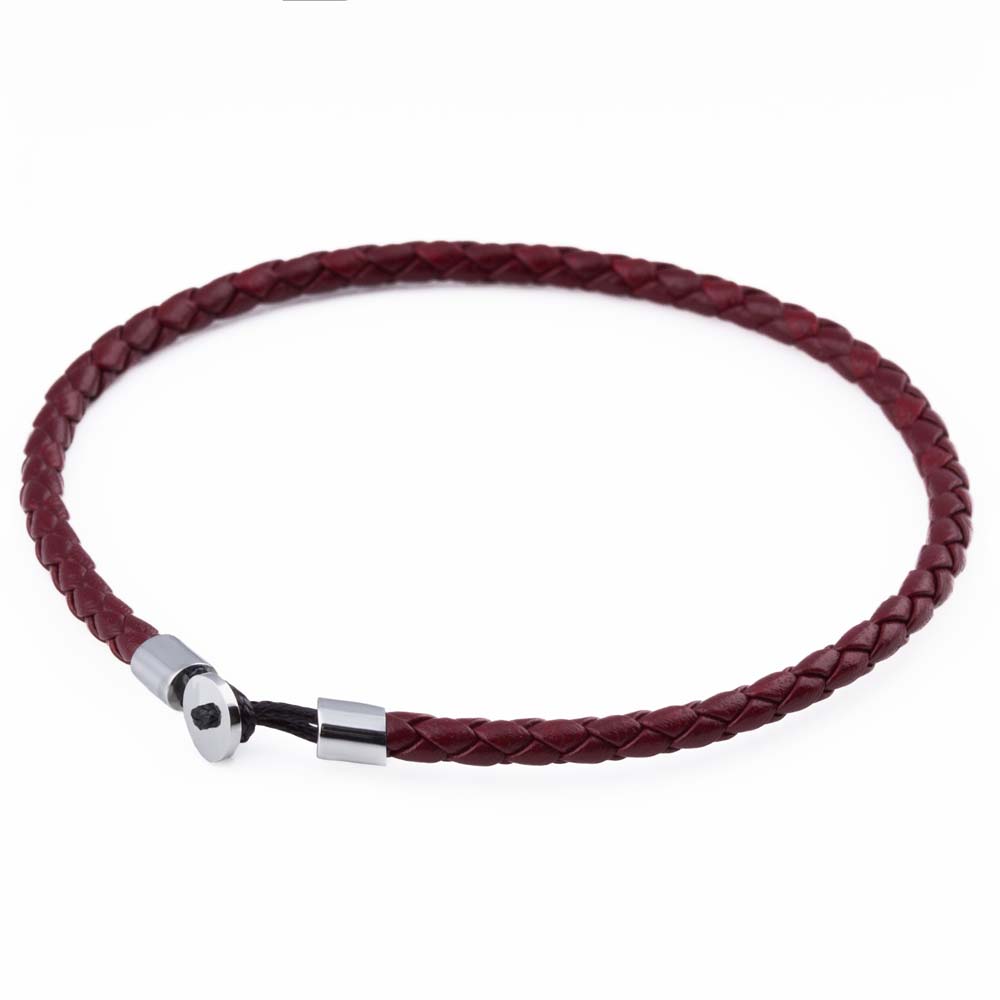 burgundy-super-slim-loop-leather-bracelet