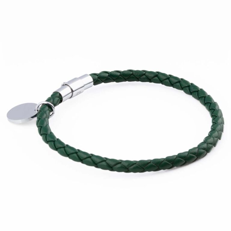 dark-green-charm-leather-bracelet