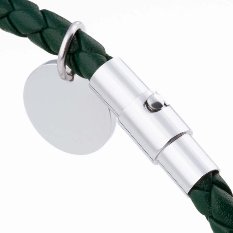 dark-green-charm-leather-bracelet