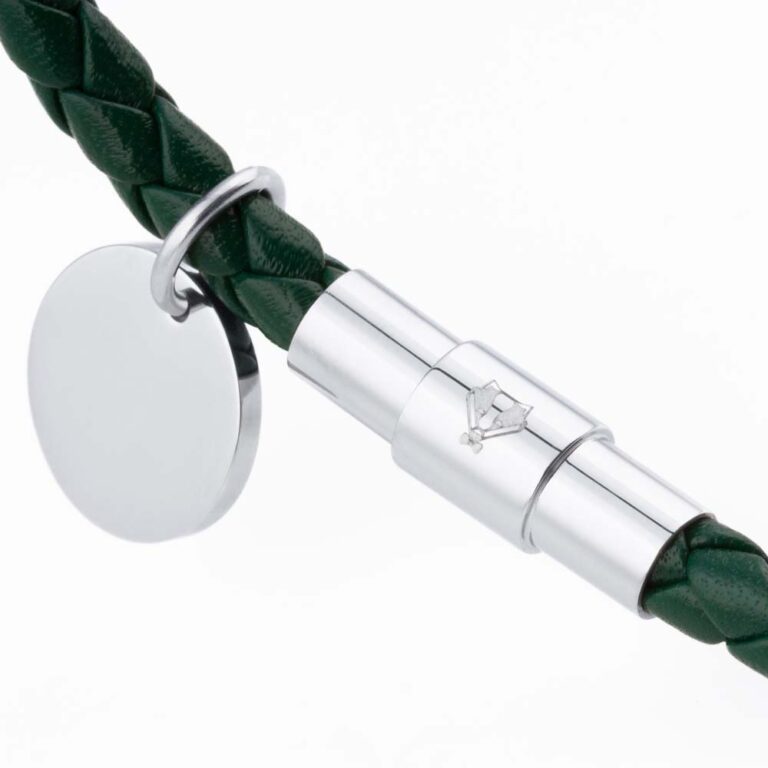 dark-green-charm-leather-bracelet