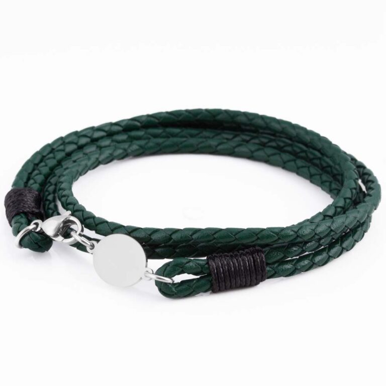 green-oval-clasp-braided-leather-bracelet
