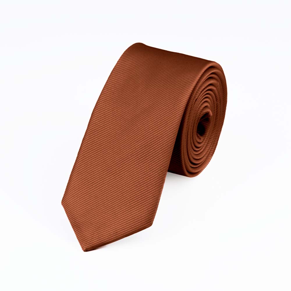 mocha-ribbed-slim-tie