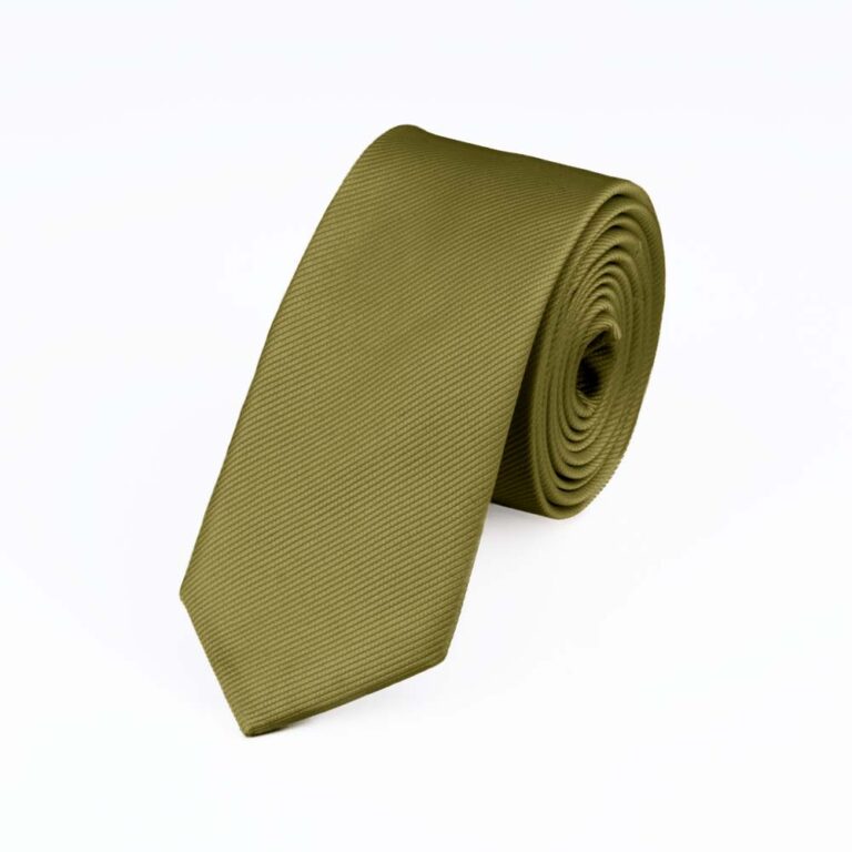olive-ribbed-slim-tie